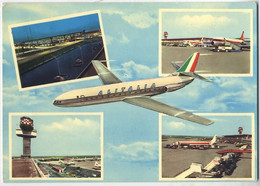 1963 FIUMICINO 6 AEREO ALITALIA E ALTRI  AEROPORTO   ROMA - Fiumicino