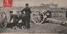 CPA En Campagne - Pointage De La Piece De 75mm - Carte Format 13x7cm - Publicité Chocolat Vinay - Equipment