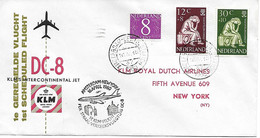 PAYS- BAS -  AMSTERDAM 1937 -  AMSTERDAM - NEW YORK 16 AVRIL 1960 - DC8 KLM INTERCONTINENTAL JET - Poste Aérienne