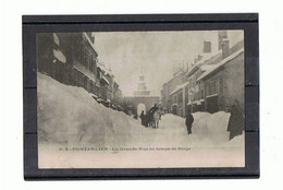 25  - PONTARLIER - La Grande-Rue En Temps De Neige - Cheval - 404 - Pontarlier