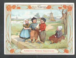 Chromo Au Bon Marché, LP 3, Scenes Nationales Avec Enfants, Apprentis Marins Hollandais, Dos 27 Mars, Dim 160x119 - Au Bon Marché