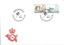 Denmark  1983 Norden: Castle Egeskov / Map And Dolmen "Troll Church", North Jutland; Map, Mi 772-773, FDC - Storia Postale