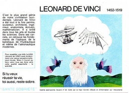 Buvard  SANTE  SOBRIETE  N° 22 Léonard De Vinci  Edité  Par  Le  Comité  D' Etude  Et D' Information  Sur  L' Alcoolisme - Collezioni & Lotti