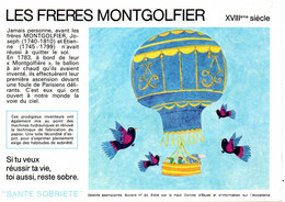 Buvard  SANTE  SOBRIETE  N° 23 Les Frères Montgolfier  Edité  Par Le Comité D' Etude Et D' Information Sur L' Alcoolisme - Colecciones & Series