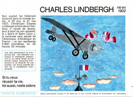 Buvard  SANTE  SOBRIETE  N° 25 Charles Lindbergh  Edité  Par Le Comité D' Etude Et D' Information Sur L' Alcoolisme - Verzamelingen & Reeksen