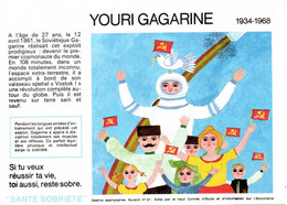 Buvard  SANTE  SOBRIETE  N° 27 Youri Gagarine Edité  Par Le Comité D' Etude Et D' Information Sur L' Alcoolisme - Collections, Lots & Séries