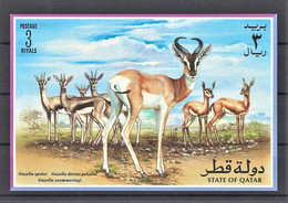 Qatar 1996 Souvenir Sheet MNH** - Gazelle Deer Antelope Fauna Animal Kingdom Wildlife Mammal Child Nature Herd - Qatar