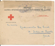 Lettre Guerre 14/18 Entête De La Croix Rouge Agence Internationale Des Prisonniers De Guerre Ouvert Par La Censure 1916 - Rode Kruis