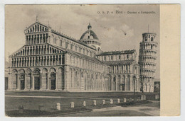 C.P.  PICCOLA     PISA    DUOMO   E  CAMPANILE   1907     2 SCAN  (VIAGGIATA) - Pisa