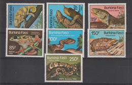 Burkina Faso 1985 Serpents 662-65 Et PA 302-4, 7 Val ** MNH - Burkina Faso (1984-...)