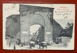 FIRENZE - PORTA ROMANA  ...come Era...bancarelle  ..carrozze...movimento D'apoca - Viaggiata 1907-  AA622 - Velletri