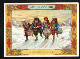 Chromo Au Bon Marché, LP 3, Scenes Nationales Avec Enfants, Le Patinage En Russie, Dos 29 Mai, Dim 160x119 - Au Bon Marché