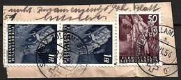 Liechtenstein 1954: Zu 243+247 Mi +296+300 Yv 258+262 Mit O + SCHWEIZ. ZOLLAMT SCHAANWALD 10.VI.54 (Zu CHF 18.00) - Lettres & Documents