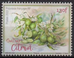 Polynésie Française 2022 - Fruits, Citron, Timbre Senteur Citron - 1 Val Neuf // Mnh - Unused Stamps