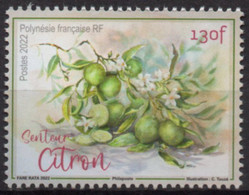 Polynésie Française 2022 - Fruits, Citron, Timbre Senteur Citron - 1 Val Neuf // Mnh - Ungebraucht