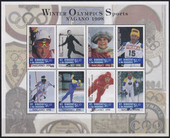 F-EX35976 ST VINCENT & GRENADINES 1998 MNH NAGANO WINTER OLYMPIC GAMES SKIING SKATING. - Invierno 1998: Nagano