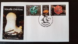 Caledonia 2022 Caledonie Mushroom Champignon PILZE FUNGI Ileodictyon 2v +lab FDC - Unused Stamps
