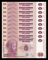 Congo República Democrática Lot 10 Banknotes 50 Francs 2013 Pick 97A Sc Unc - Demokratische Republik Kongo & Zaire