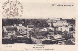 MARRAKECH : Vue Générale Du Parc Et Du Palais Du Sultan . Oblitération Ambulance No 3 - Marrakech