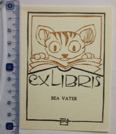 Exlibris Ex-libris Pour Bea Vater. Chat Livre Cat Book - Ex Libris
