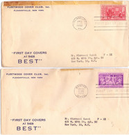 1958  2  FIST DAY OF ISSUE  - FDC - Per New York - Central America