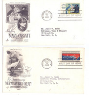 1958  2  FIST DAY OF ISSUE  - FDC - Per New York - Central America