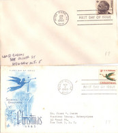 1958  2  FIST DAY OF ISSUE  - FDC - Per INew York - Central America