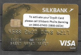 PAKISTAN  USED  VISA CARD , ATM CARD  COLLECTABLE CARD  SILK BANK - Credit Cards (Exp. Date Min. 10 Years)