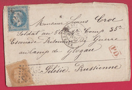 N°28 29 GC 2145 LYON LES BROTTEAUX POUR PRISONNIER DE GUERRE GLOGAU SILESIE PRUSSE ALLEMAGNE POLOGNE 1870 LETTRE COVER - Oorlog 1870