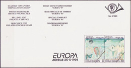 Grèce - Griechenland - Greece Document 1993 Y&T N°DP1817 à 1818 - Michel N°PD1829A à 1830A *** - EUROPA - Briefe U. Dokumente