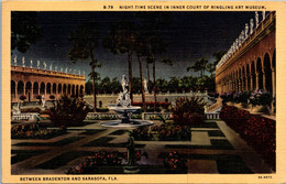 Florida Sarasota Ringling Art Museum Night Time Scene In Inner Court Curteich - Sarasota