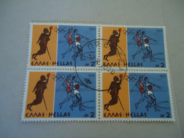 GREECE   USED STAMPS BLOCK OF 4  OLYMPIC GAMES  MONTREAL 1976   POSTMARK  PREVEZA - Summer 1976: Montreal