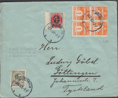 1919. DANMARK.  4 On 8 øre + 4-block 1 øre + 12 øre Christian X On Cover From KJØBENHAVN... (Michel 99 + 40Z) - JF432932 - Cartas & Documentos