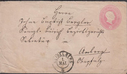 __1870. BADEN. Grossherzog Friedrich 3 DREI KREUZER Envelope Cancelled HEIDELBERG 1 MAI To AMBERG. Reverse... - JF432953 - Briefe U. Dokumente