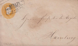 186?. PREUSSEN. König Friedrich Wilhelm IV. 3 DREI SILBER GROSCHEN Envelope To Hamburg Cancelled BERLIN ST... - JF432957 - Postal  Stationery