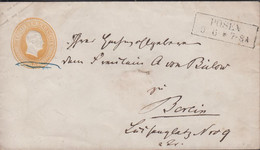 186?. PREUSSEN. König Friedrich Wilhelm IV. 3 DREI SILBER GROSCHEN Envelope To Berlin Cancelled POSEN 9 6 ... - JF432958 - Ganzsachen