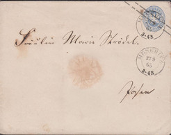 1865. PREUSSEN. ZWEI GROSCHEN Envelope (large Type) Cancelled MESERITZ 27 9 65. Interesting Red Seal Rever... - JF432973 - Postwaardestukken