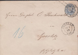 1866. PREUSSEN. ZWEI GROSCHEN Envelope (large Type) To Goerlitz Cancelled BRESLAU 12 8 66.   - JF432976 - Entiers Postaux