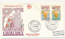 MALI => Enveloppe FDC => 2 Val. Conférence De Casablanca - 4 Janvier 1962 - Bamako - Mali (1959-...)