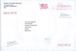 BIG COVER - United States Via Macedonia 1999,red Meter Stamp - Cartas