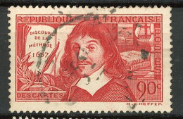 FR - Yv. N° 342  (o)  Descartes: DE LA METHODE  Cote  2  Euro BE   2 Scans - Usati