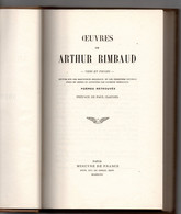 Rimbaud - Œuvres & Poèmes Retrouvés - 1947 - édition Reliée Mercure De France - Préface Paul Claudel - 320 P - French Authors