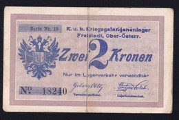 Österreich Austria Freistadt: 2 Kronen 1915/16 Lagergeld - K.u.k. Kriegsgefangenenlager - Austria