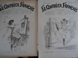 Lot 2 Revues Le Courrier FRançais 1895 Willette Cheret Affiche Punch Grassot  Hugues Delorme Emilienne De Sère Pal - Magazines - Before 1900