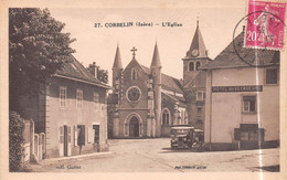 CORBELIN (Isère) - L'Eglise - Hôtel Des Voyageurs, Autocar - Corbelin