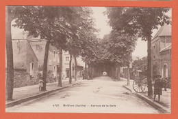 D72 - BRÛLON - AVENUE DE LA GARE - Enfants - Charrette Avec Un Cheval - Vélos - Brulon