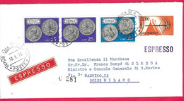 SAN MARINO - BUSTA COMMERCIALE ESPRESSO DA SAN MARINO*12.173* PER MILANO - Timbres Express