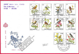 SAN MARINO - SERIE UCCELLI 1972 - SU BUSTA GRANDE CON ANNULLO F.D.C. - PER MILANO *30.6.72* - Sellos De Urgencia