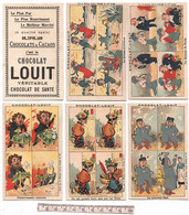 Bordeaux Gironde Publicité Chocolat Louit 17 Chromos Humour Avant 1900 état Très Bon - Blumen