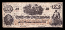 Estados Unidos United States 100 Dollars 1862 Pick 45 Serie Z BC F - Confederate (1861-1864)